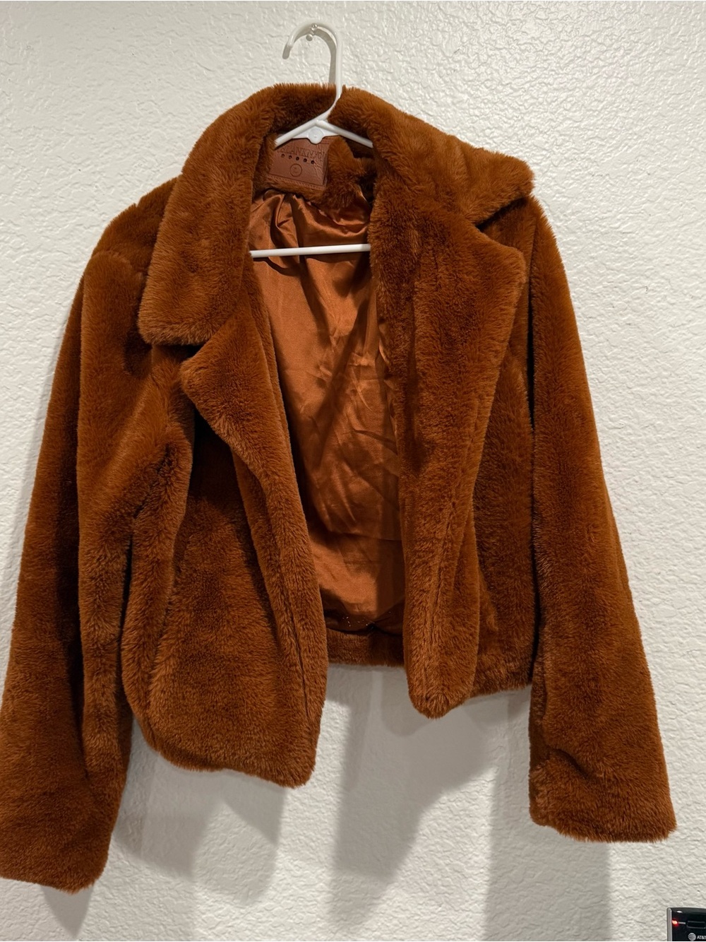 Blank NYC size large Women's Faux Fur Jacket Rust Brown